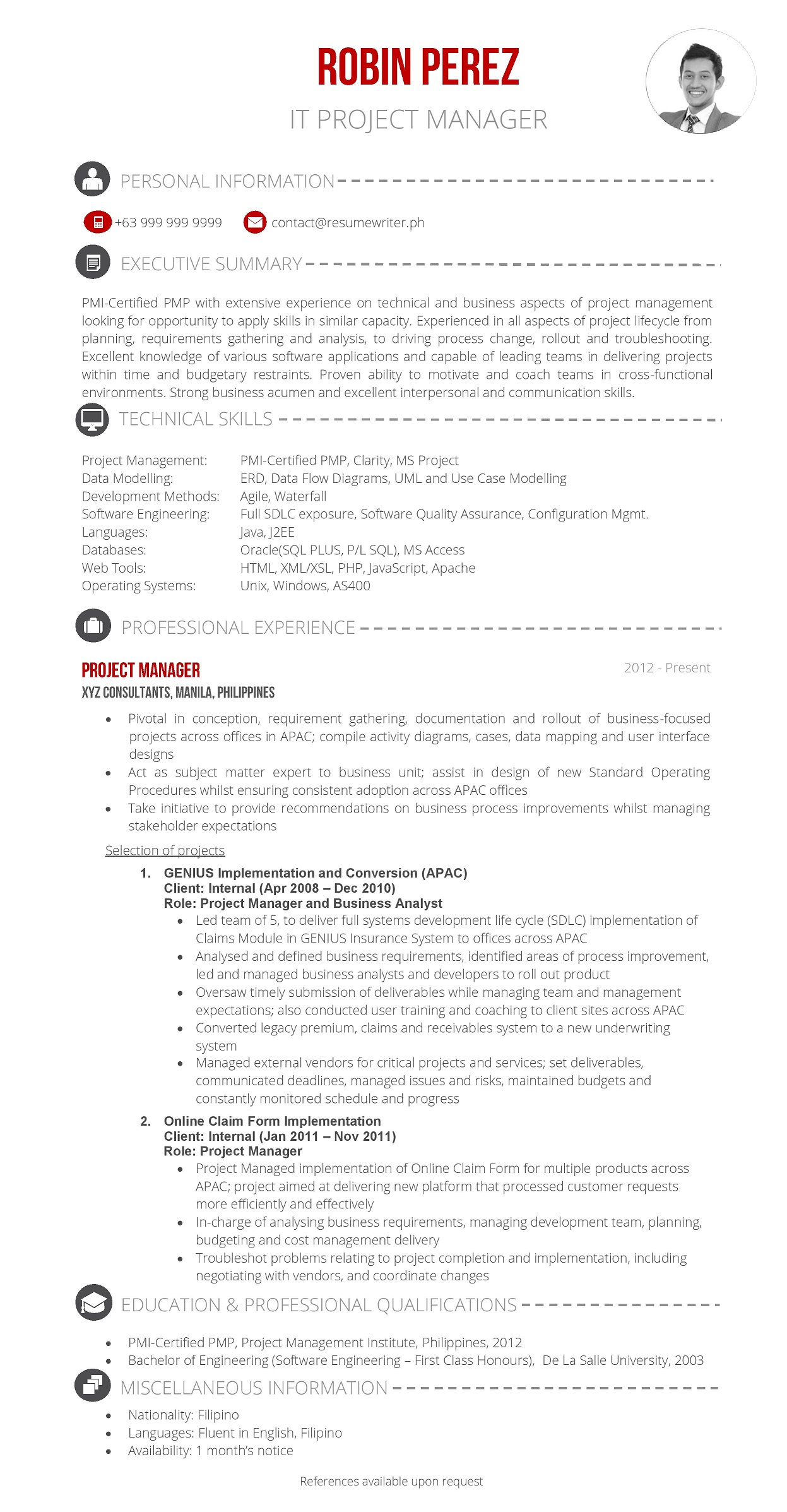 IT_Project_Manager_PH | Resumewriter.MY - Malaysia's #1 CV & Career Firm
